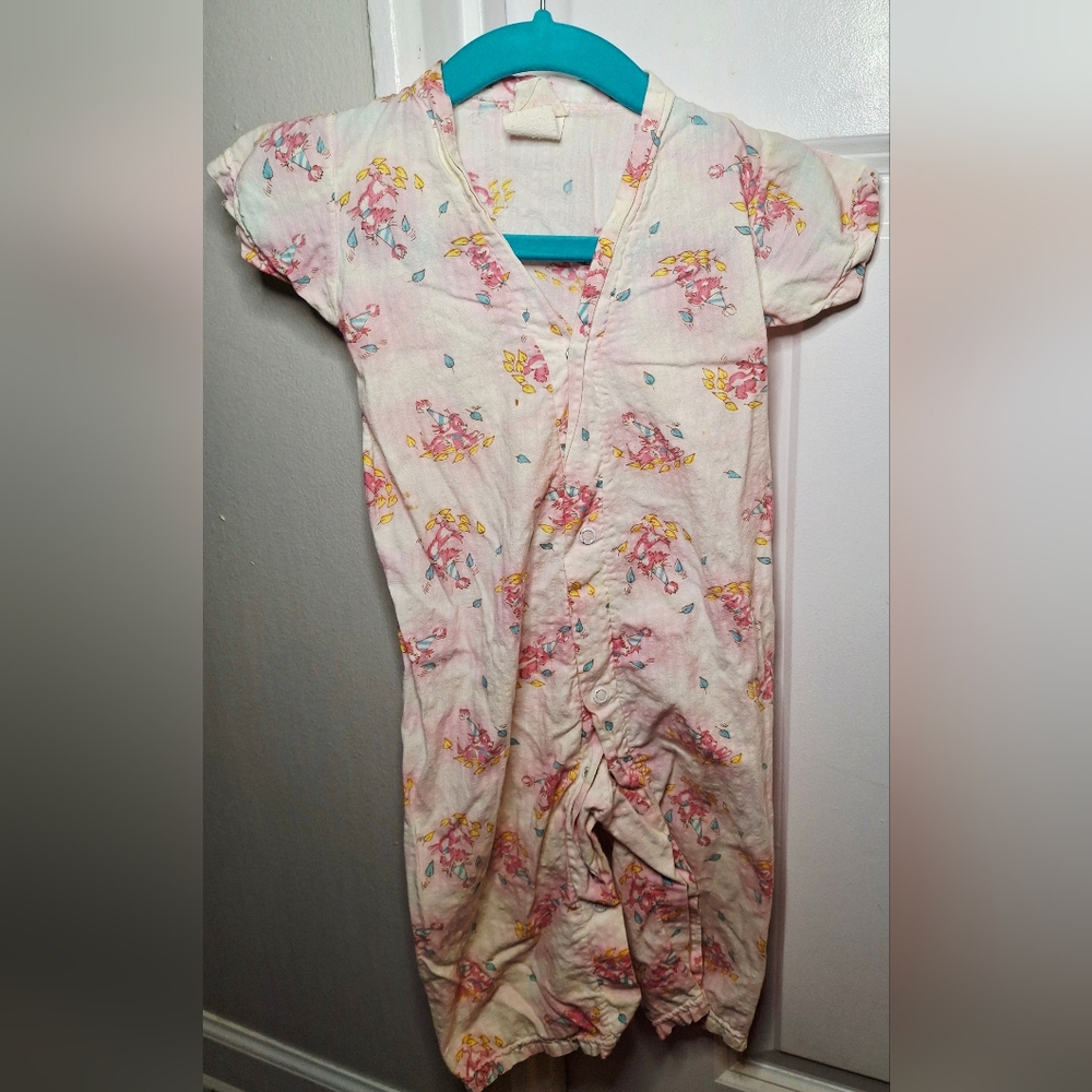 🇨🇦 Vintage 80s 🐶🎉Adorable Snugabye Romper Made in Canada (9-12 mo)